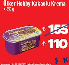 ÜLKER FINDIK KAKAOLU KREMA 650 G